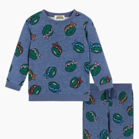 TMNT x Andy & Evan® Teenage Mutant Ninja Turtles Blue Unisex Sweat Set NWT 8 - Picture 2 of 11